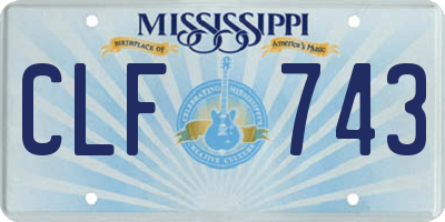 MS license plate CLF743