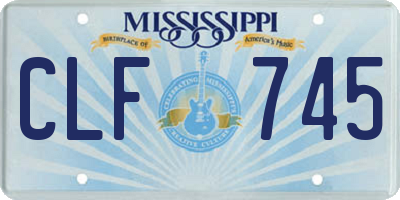 MS license plate CLF745