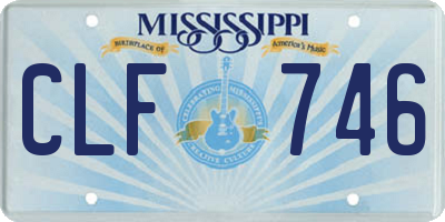 MS license plate CLF746