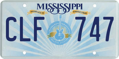MS license plate CLF747