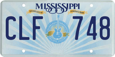 MS license plate CLF748