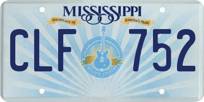 MS license plate CLF752