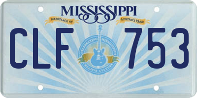 MS license plate CLF753