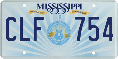 MS license plate CLF754