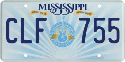 MS license plate CLF755