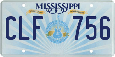 MS license plate CLF756