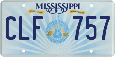MS license plate CLF757