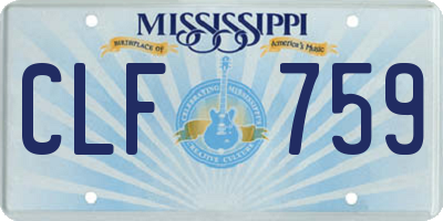 MS license plate CLF759