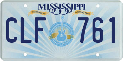 MS license plate CLF761