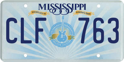 MS license plate CLF763