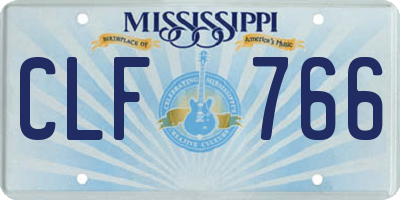 MS license plate CLF766
