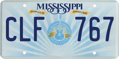 MS license plate CLF767
