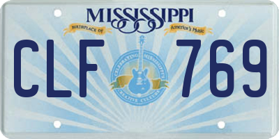 MS license plate CLF769