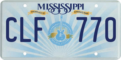 MS license plate CLF770