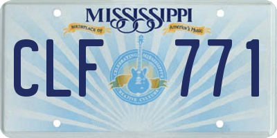 MS license plate CLF771