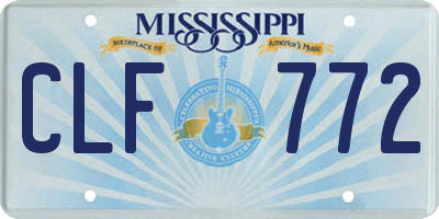 MS license plate CLF772