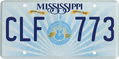 MS license plate CLF773