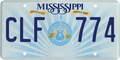 MS license plate CLF774