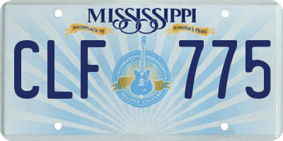 MS license plate CLF775