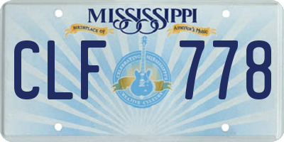 MS license plate CLF778
