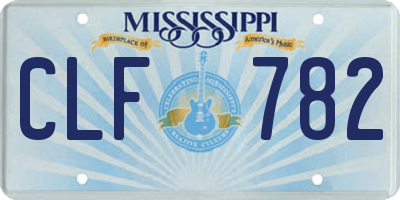 MS license plate CLF782