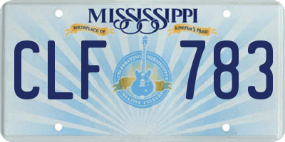 MS license plate CLF783