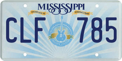 MS license plate CLF785