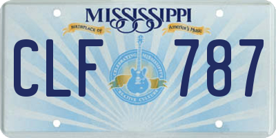 MS license plate CLF787