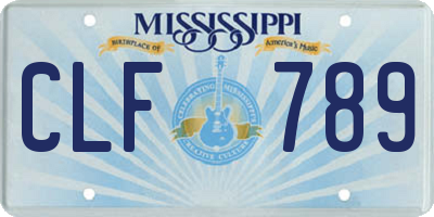 MS license plate CLF789