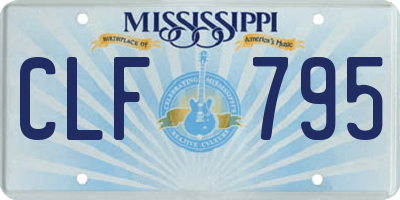MS license plate CLF795