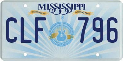 MS license plate CLF796