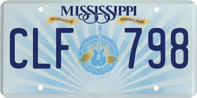 MS license plate CLF798