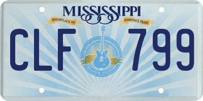 MS license plate CLF799