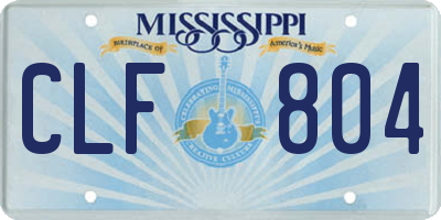 MS license plate CLF804