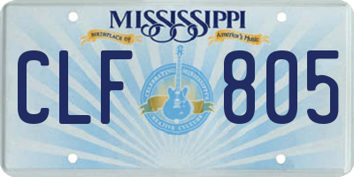 MS license plate CLF805