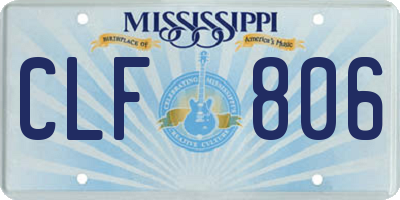 MS license plate CLF806