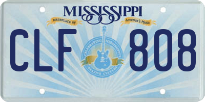 MS license plate CLF808