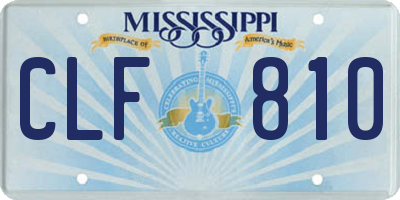 MS license plate CLF810