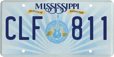 MS license plate CLF811