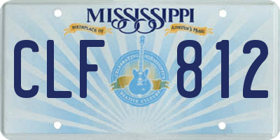MS license plate CLF812