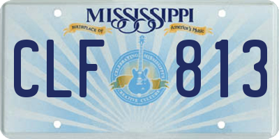MS license plate CLF813