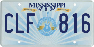 MS license plate CLF816