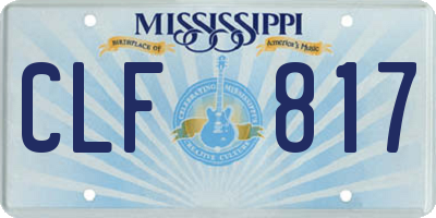 MS license plate CLF817