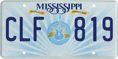 MS license plate CLF819