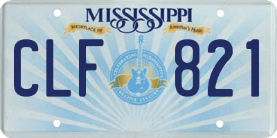 MS license plate CLF821