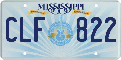 MS license plate CLF822