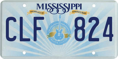MS license plate CLF824