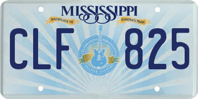 MS license plate CLF825