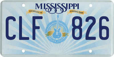 MS license plate CLF826