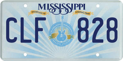 MS license plate CLF828
